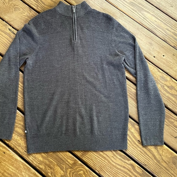 Geoffrey Beene Quarter Zip Sweater Men’s M Gray Mock Neck Long Sleeve 1/4 Zip - Picture 1 of 9